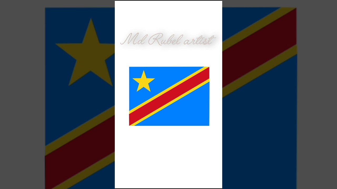 Democratic Republic of tha congo flag HOW TO drawing #satisfiyingart #sketch #art #artdrawing
