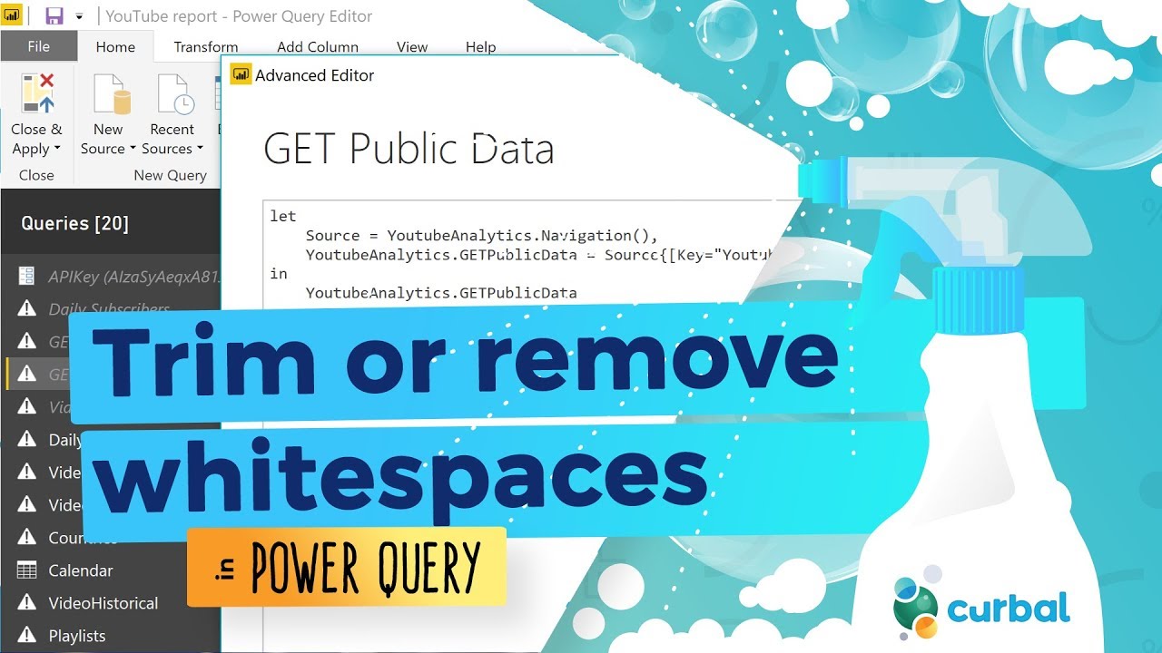 Trim/ remove spaces in a text column Power Query - Power BI Tips & Tricks #29