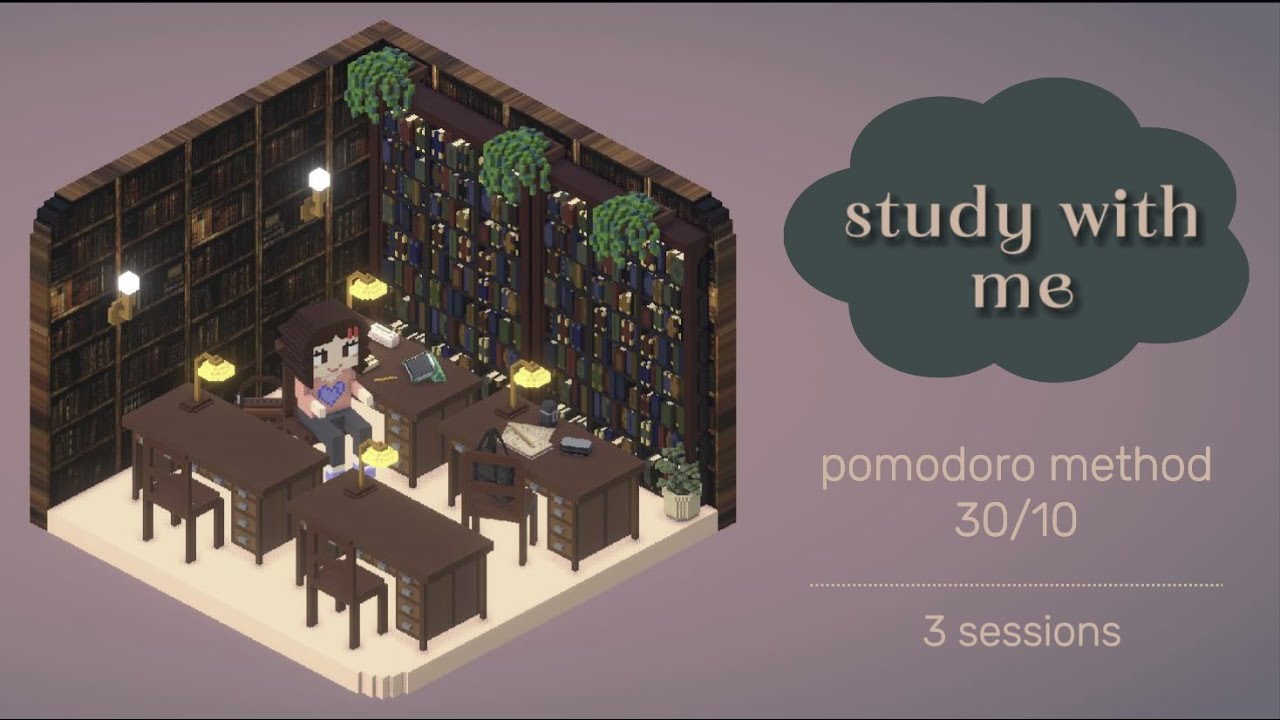 Study with me | Pomodoro 30/10 | Library ambience🎧| Writing, flipping pages ASMR