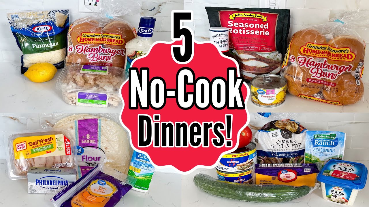5 EASY No-Cook Summer Meals | Quick & Refreshing Lunch & Dinner Recipes