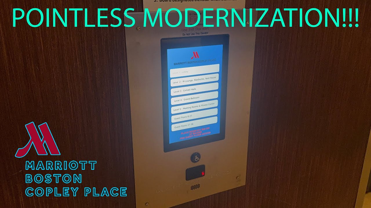 UNESSESARY MODERNIZATION! TK Agile elevators @ Marriott Copley Place, Boston MA