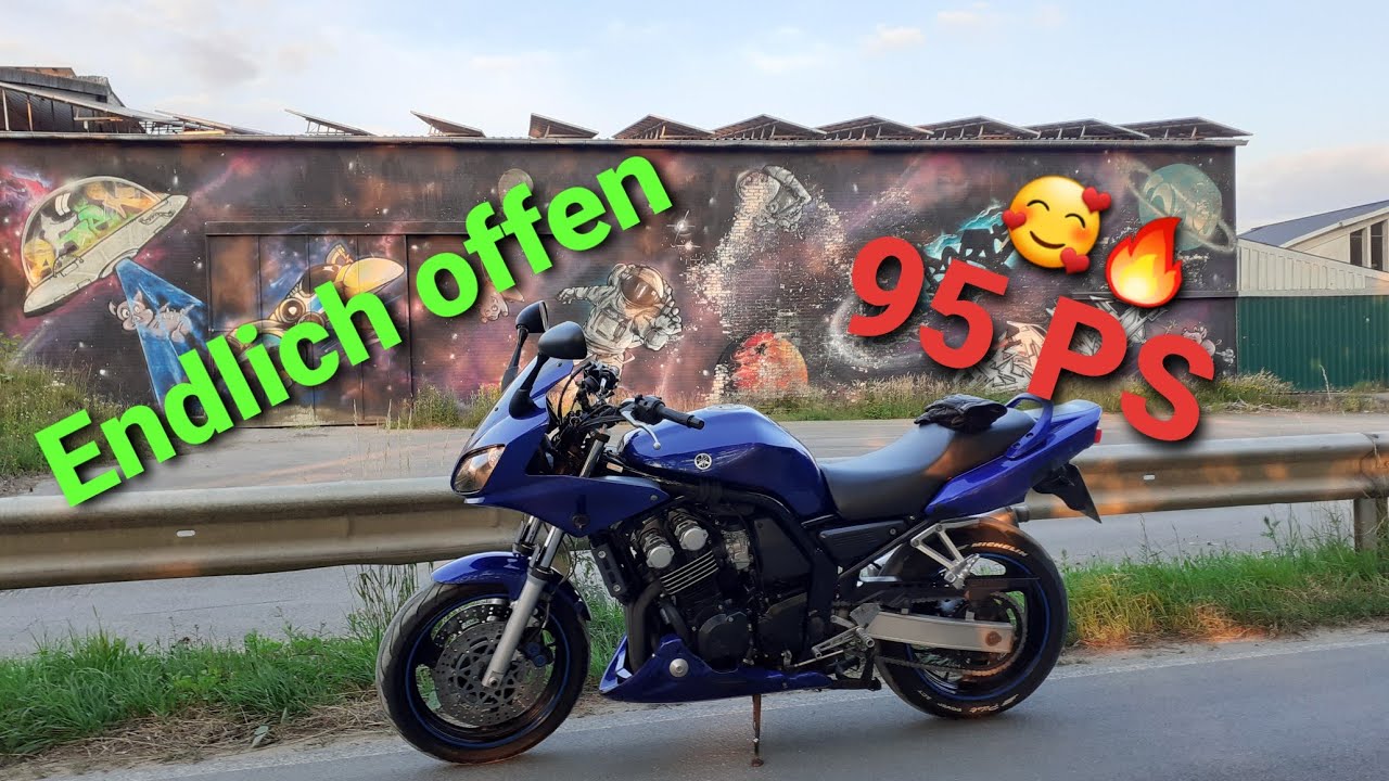 Vollgas auf der Autobahn. Endlich offen 95 PS  | Yamaha Fazer 600
