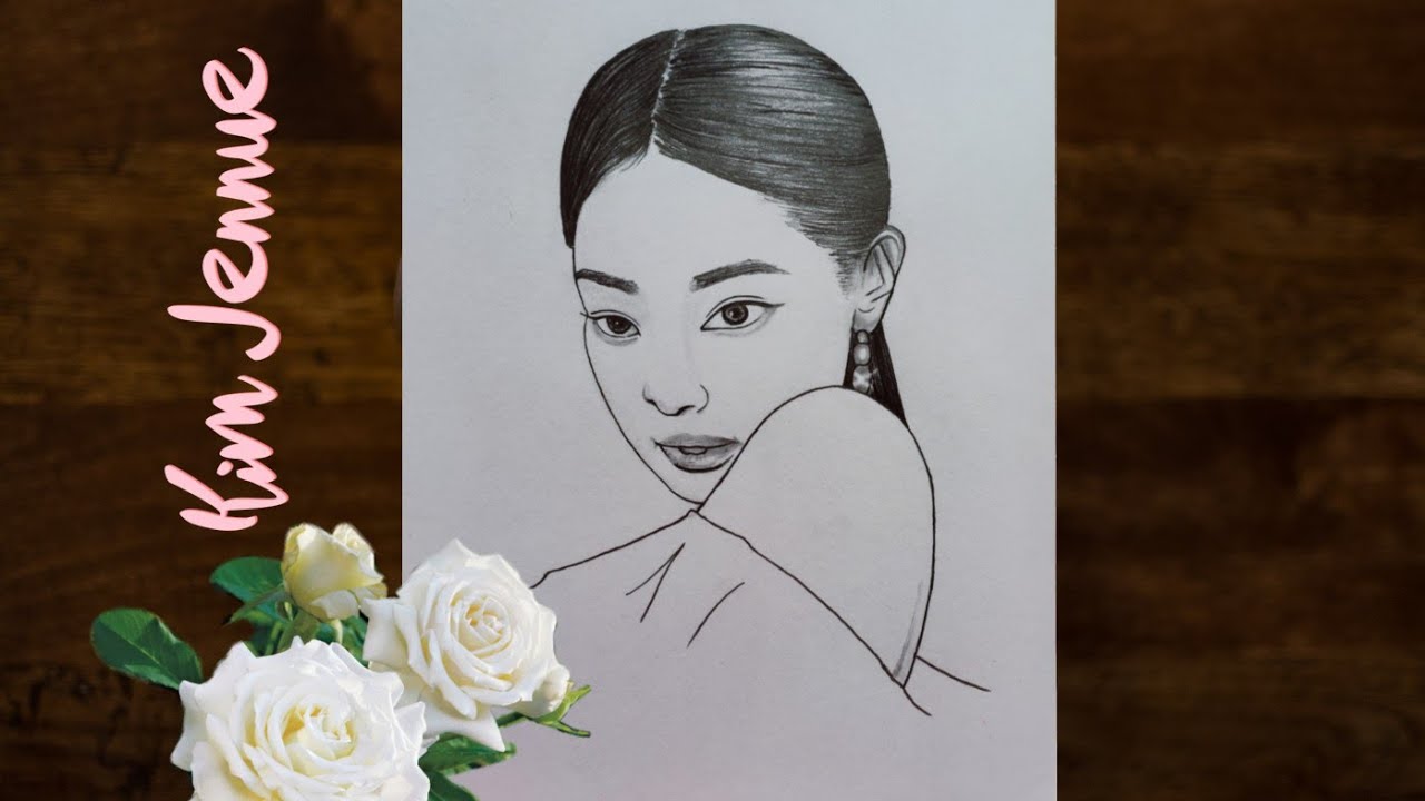 Pencil Sketch Drawing of  Blackpink Jennie-Step By Step | Drawing Tutorial | YouCanDraw