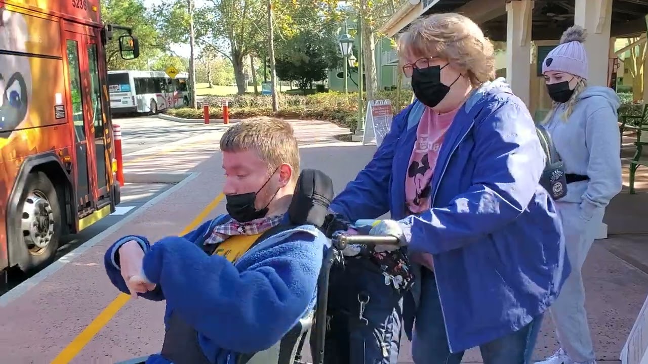 Sam rides bus from Saratoga Springs to Hollywood Studios in Disney World ‎@Paul Monks Jr