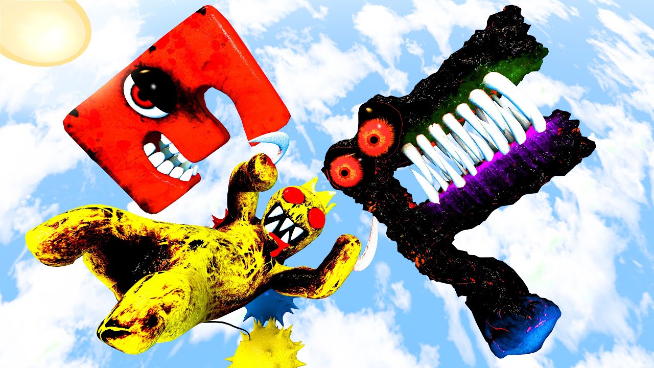 Rainbow Friends and Alphabet Lore - Ragdoll Jumps and Falls [GMOD]