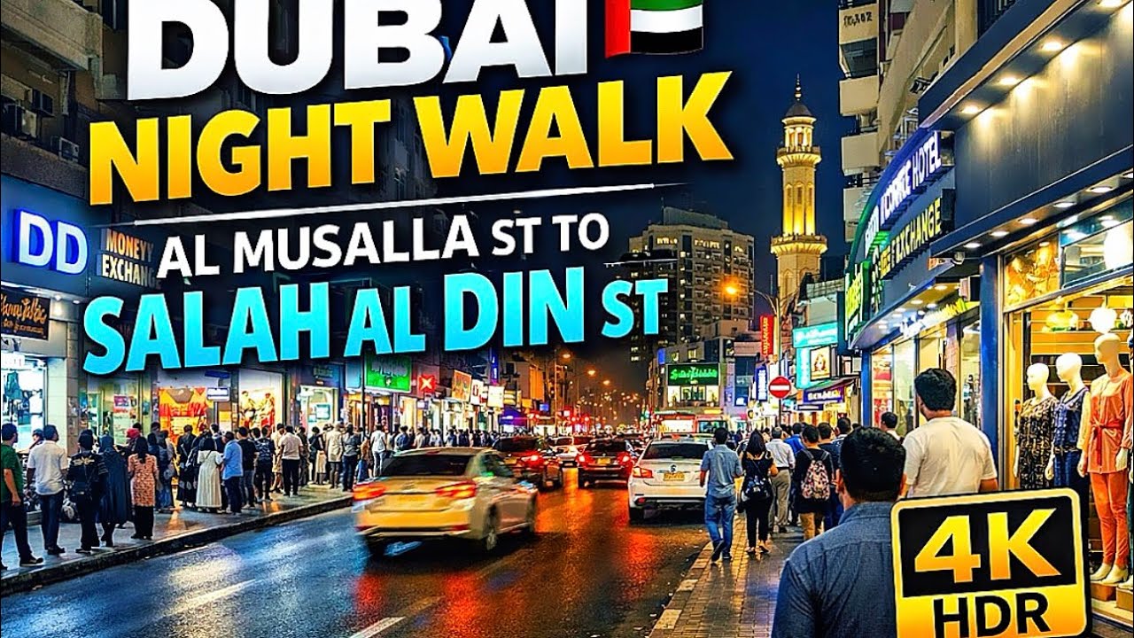 4K🇦🇪Deira Dubai Night Walking Tour | Al Musalla Street to Salah Al Din Street | Real Street Life UAE