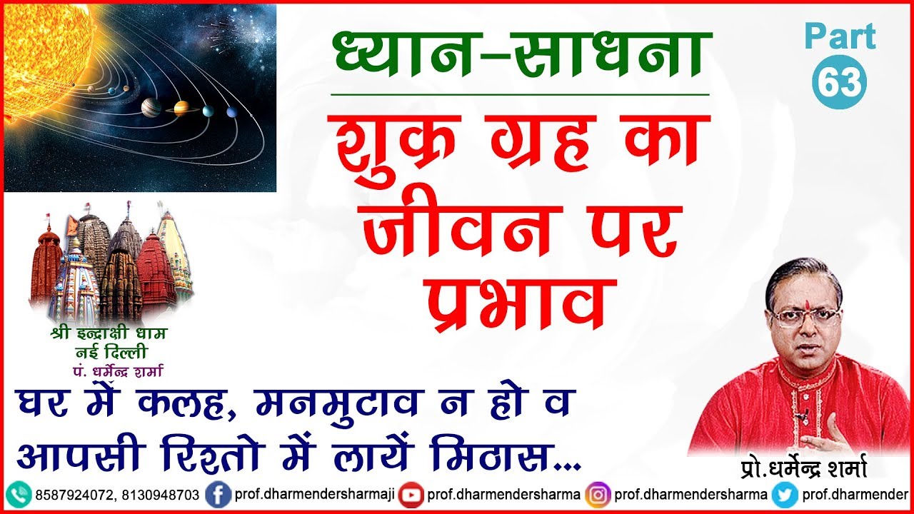 शुक्र ग्रह का जीवन पर प्रभाव जानें - प्रो. धर्मेन्द्र शर्मा