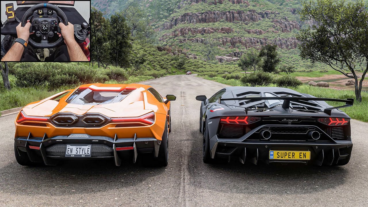 Lamborghini Aventador SVJ & Lamborghini Revuelto - Forza Horizon 5 | Logitech G923 Steering Wheel