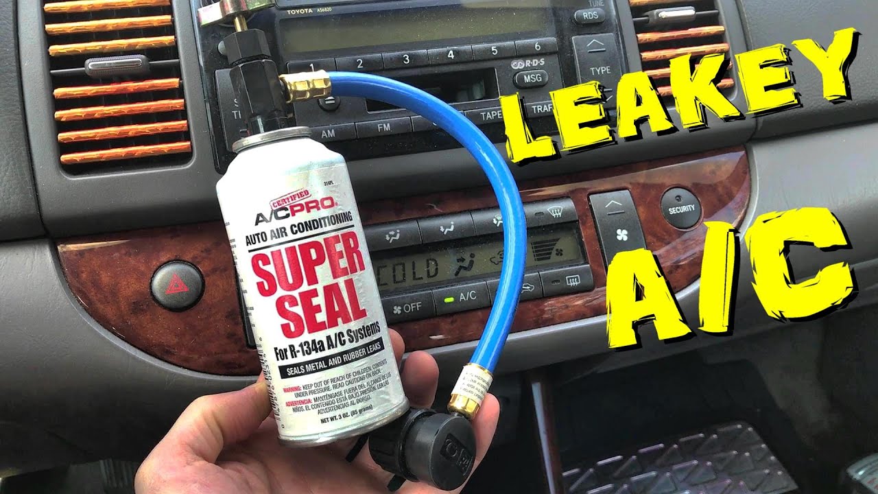 Утечка хладагента в кондиционере Toyota *Добавление SUPER SEAL Car A/C Stop Leak