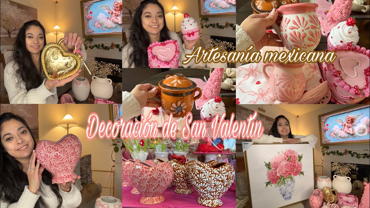 Decoración de SAN VALENTÍN🎀 Artesanía Mexicana en Rosa💗#decoration  