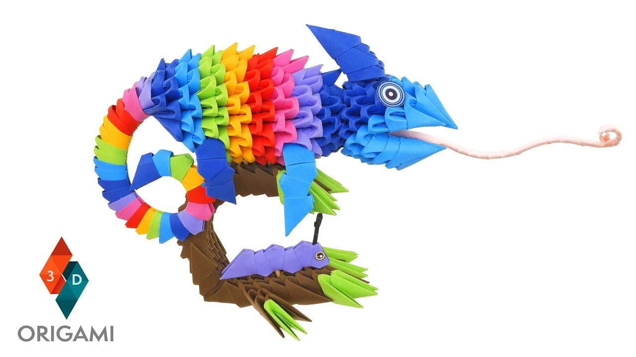 3D Origami - Chameleon