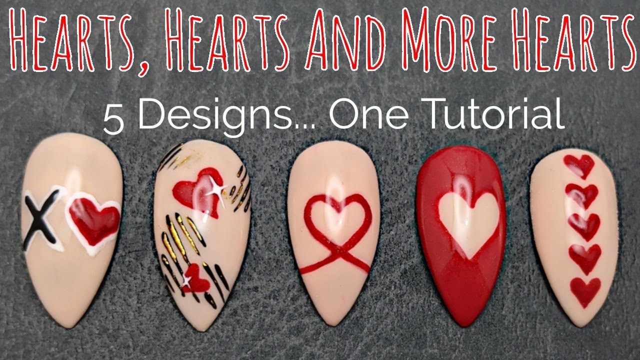 How To Make Heart Nail Art | Valentine's Nails | Easy Heart Nails
