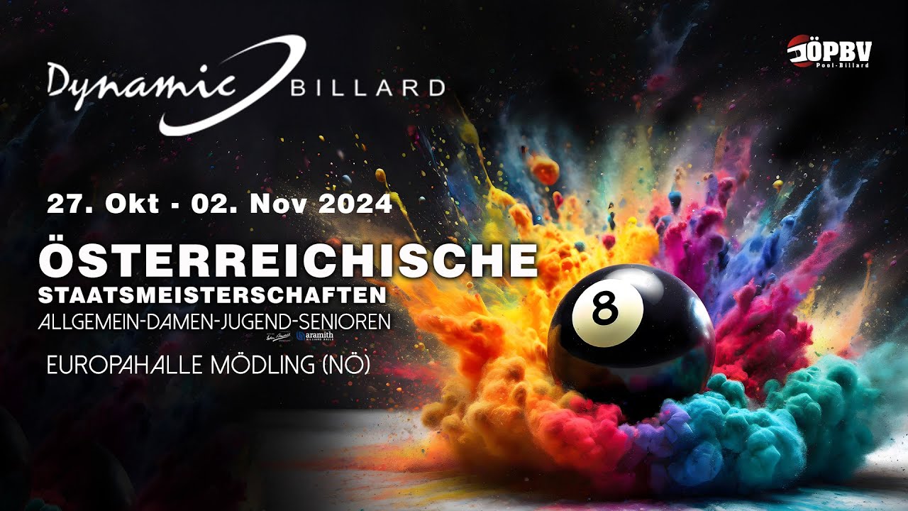 ÖSTM Pool-Billard 2024 - 8-Ball - Viertelfinale - Stefan Huber gg. Dominik Witzemann