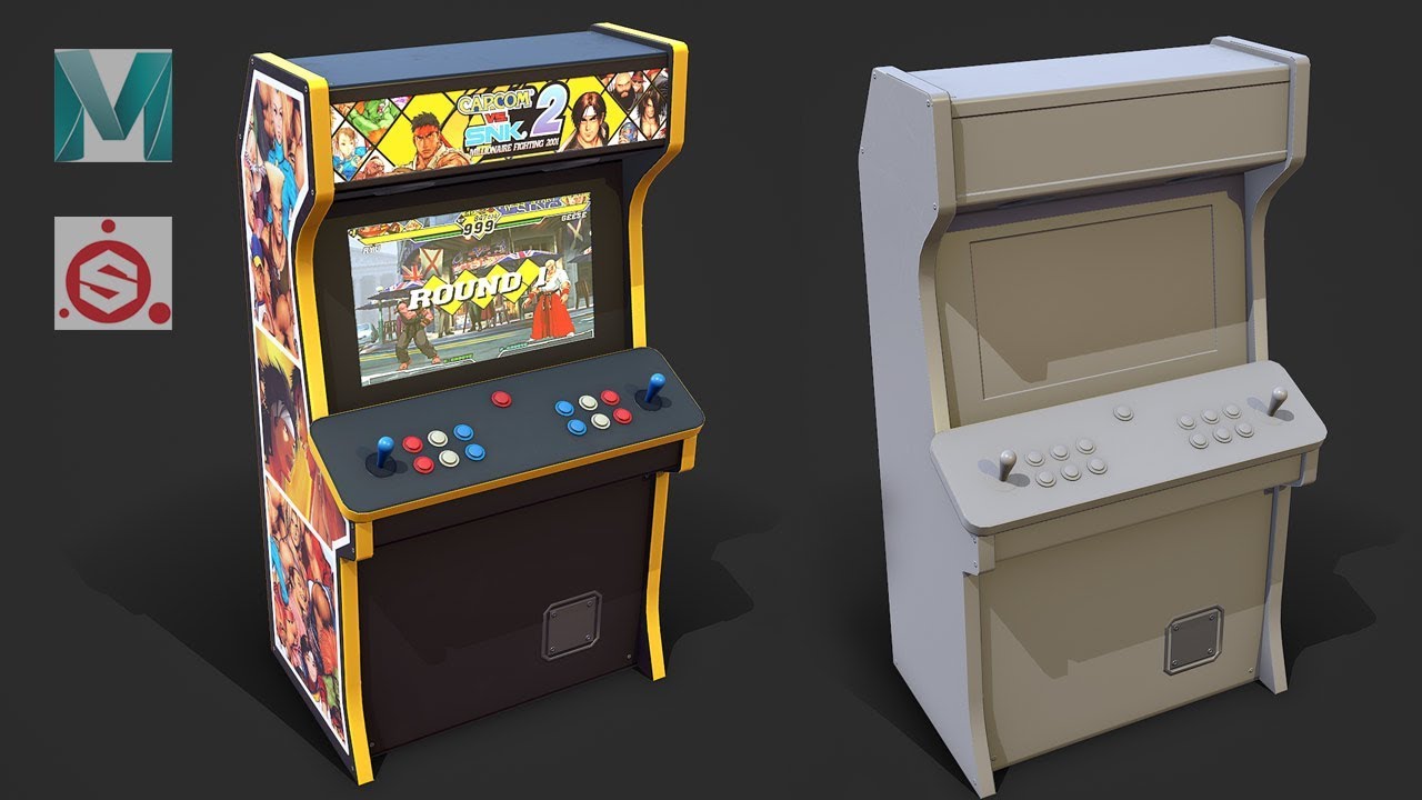 Autodesk Maya 2019, Substance Painter - Stylized Arcade Cabinet