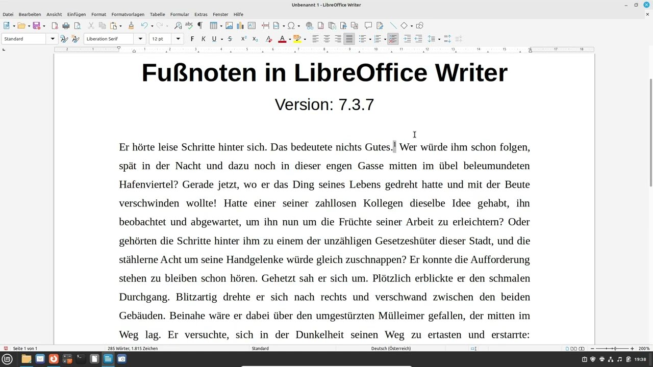 Fußnoten in LibreOffice Writer