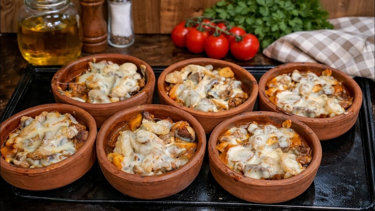 Мясо становится невероятно нежным при таком способе приготовления! Запеканка из грибов в духовке.