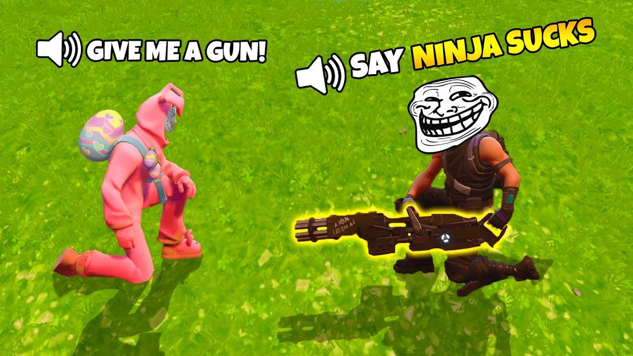 Say NINJA SUCKS For a GUN |  Voice Chat Trolling
