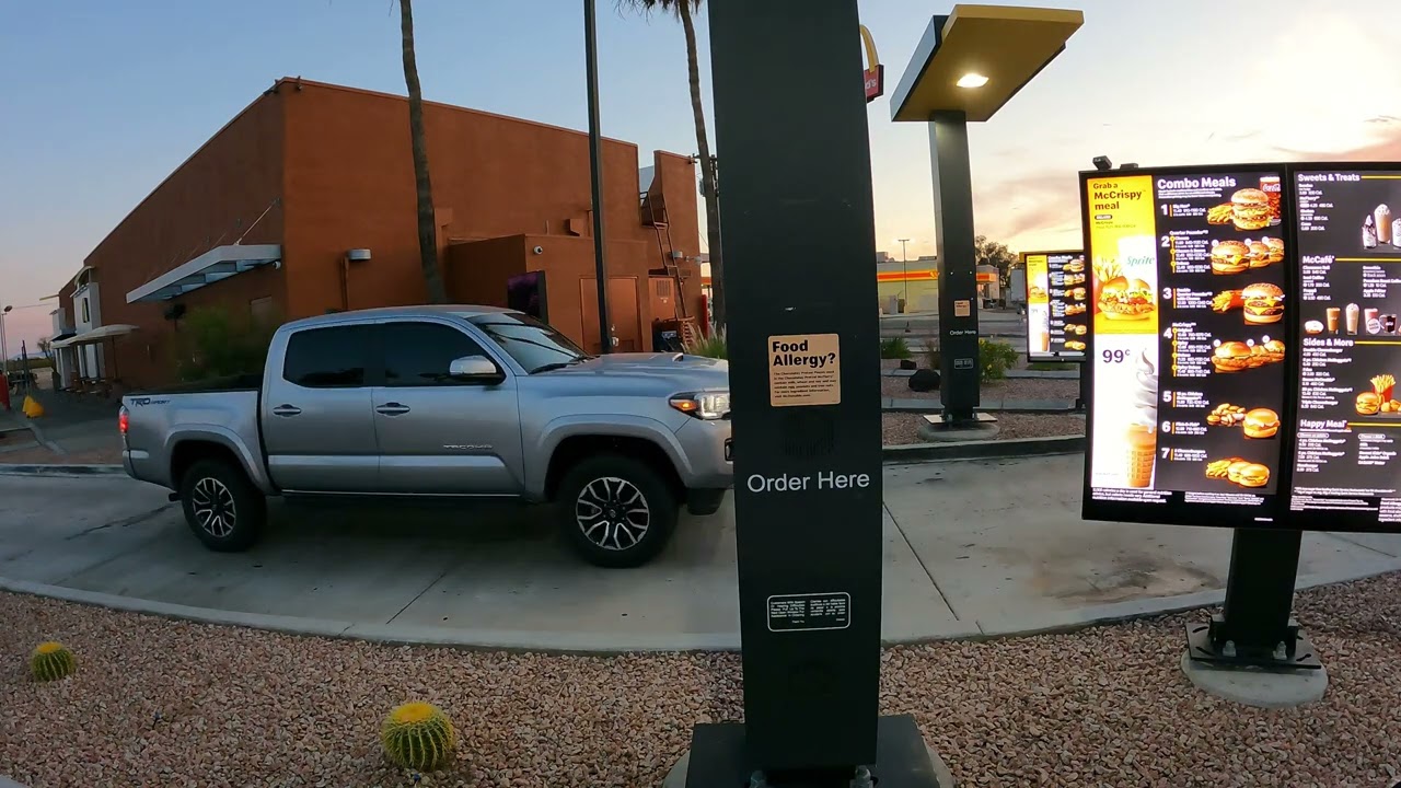 McDonald's Drive-Thru, Iced French Vanilla Coffee Mobile Order Pickup, Gila Bend, Arizona 8 Jun, NGH