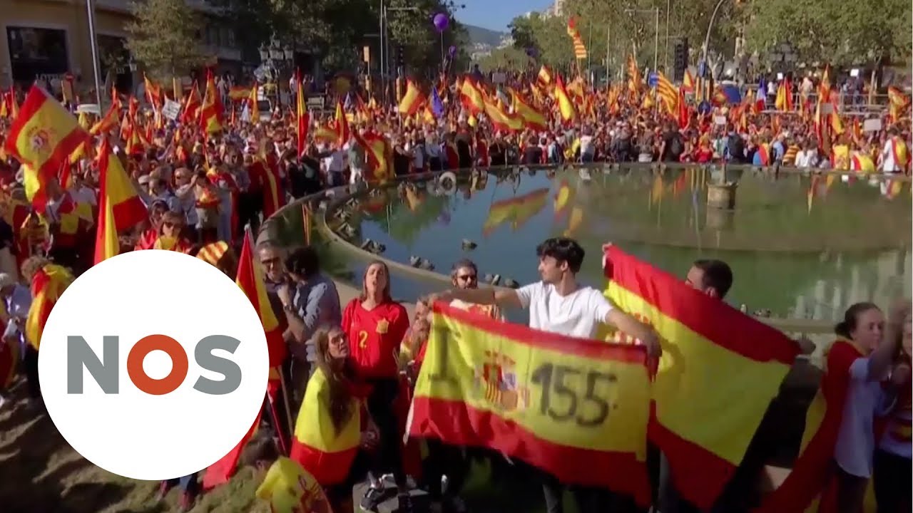 BARCELONA: Honderdduizenden demonstreren tegen onafhankelijkheid