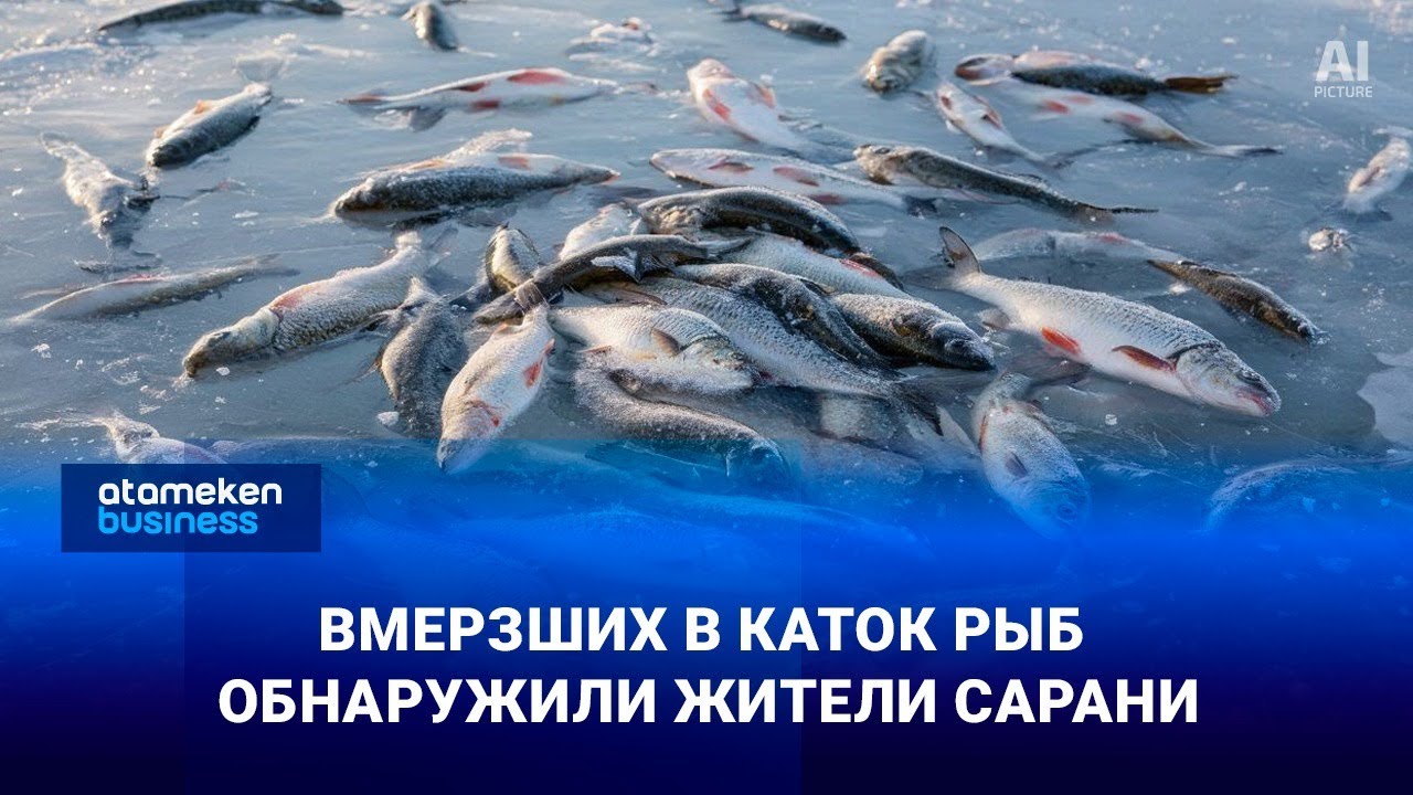 Вмерзших в каток рыб обнаружили жители Сарани