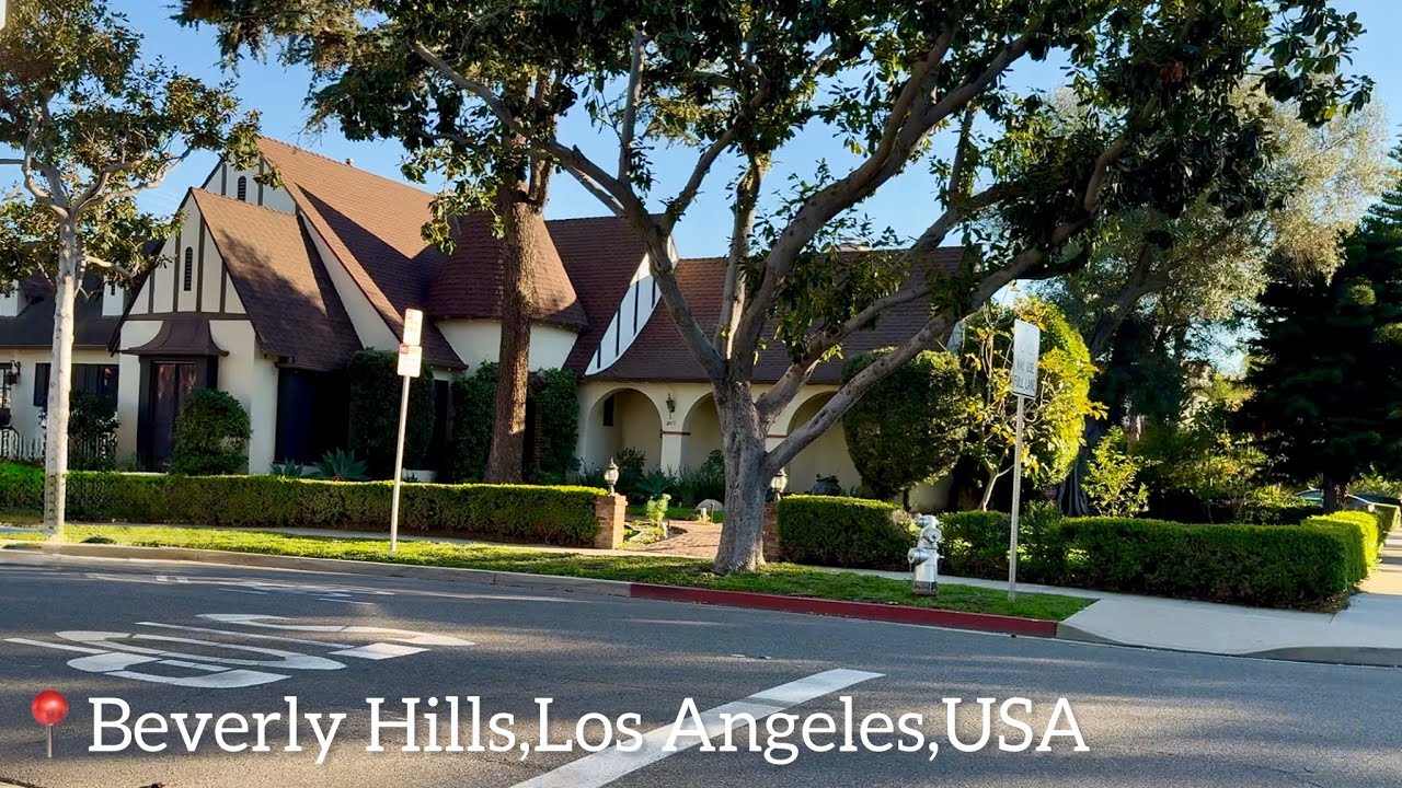 Walking from Busy Rodeo Drive to Peaceful Beverly Hills Neighborhood | Los Angeles USA |Nature Walk