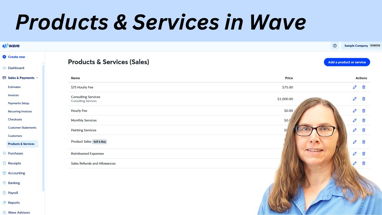 Using Products and Services for Customer Invoices in Wave