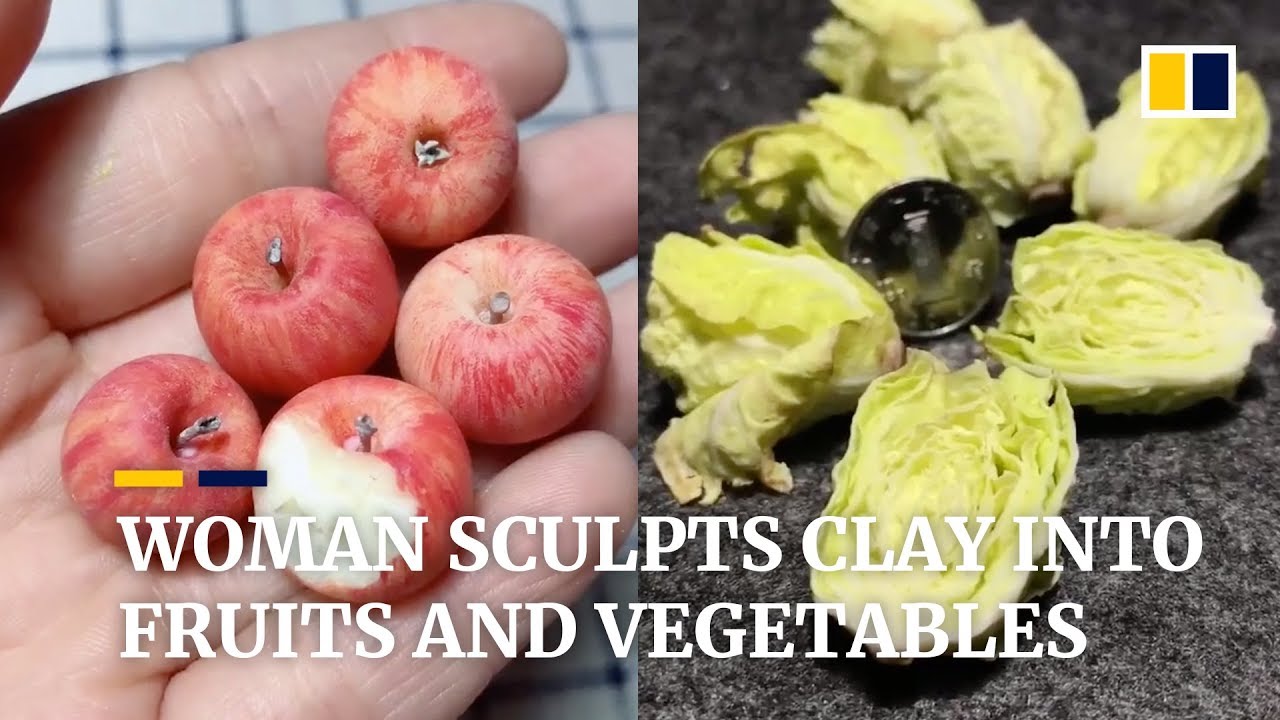 Woman makes ultra-realistic miniature fruits and vegetables from clay