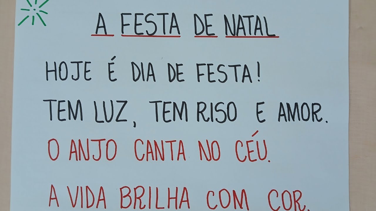Aprendendo a Ler - Leitura - Mensagem de Natal  - Texto e Interpretação - Alfabetização - EJA