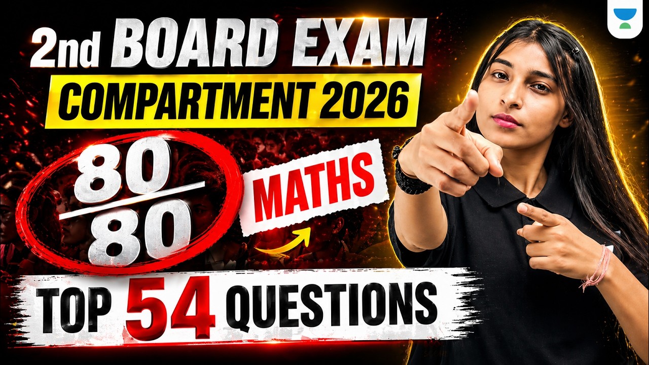Top 54 Questions🔥 Class 10 Maths Compartment Exam 2026 | Shikha Ma'am @Class11Unacademy