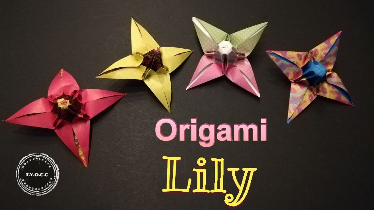 ORIGAMI LILY | VALENTINE'S DAY CRAFTS | SIMPLE PAPER FLOWER |ORIGAMI LELIE | BLOEMEN VOUWEN