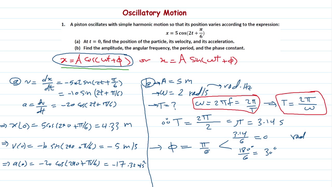 Physics I - Sec. 5 - Oscillatory Motion (اعدادي هندسة)