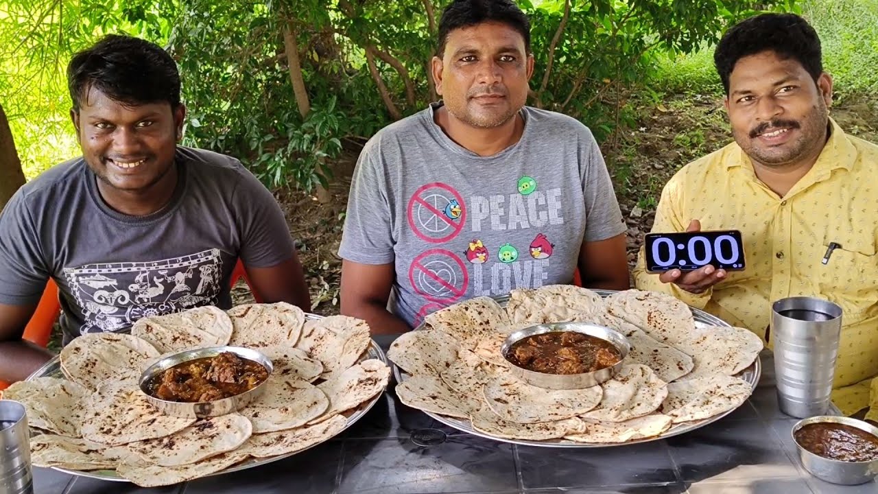 40 रोटी मटन मसाला खाओ 2500 जीत कर ले जाओ। mutton masala tandoori roti eating challenge. mutton curry