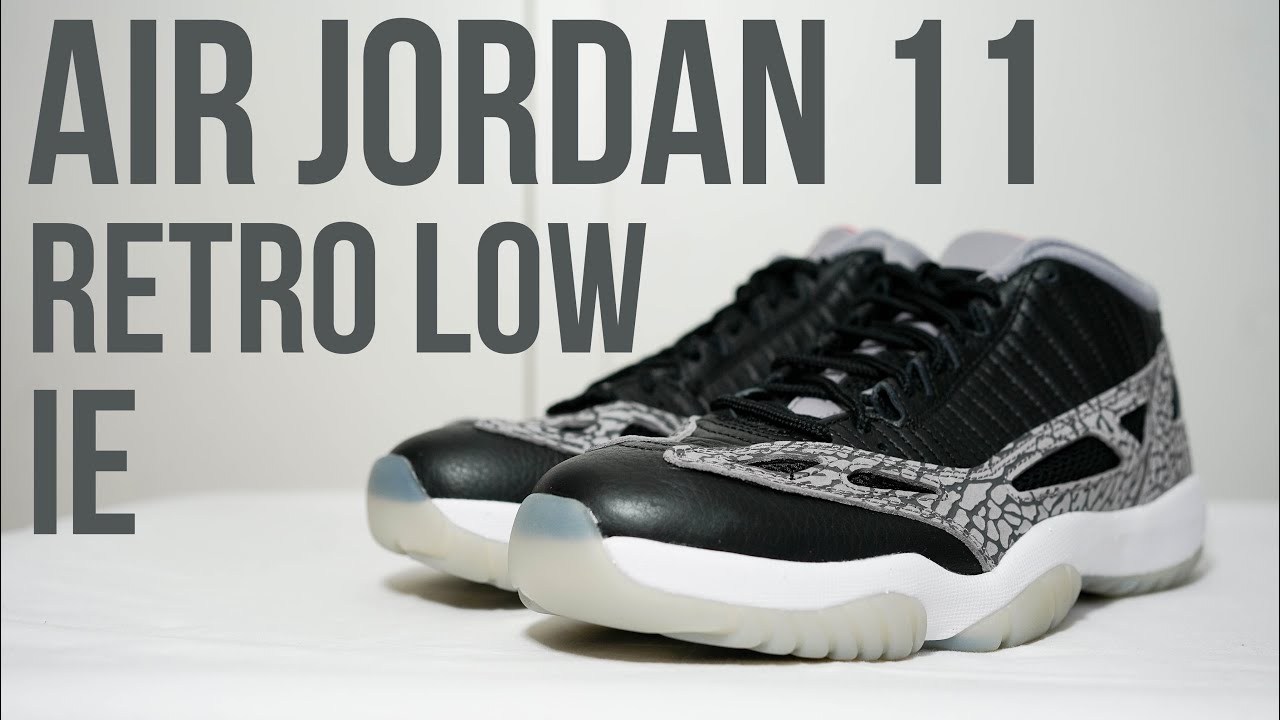 AIR JORDAN 11 RETRO LOW IE (blk:cement grey).mp4: Unboxing, review & on feet