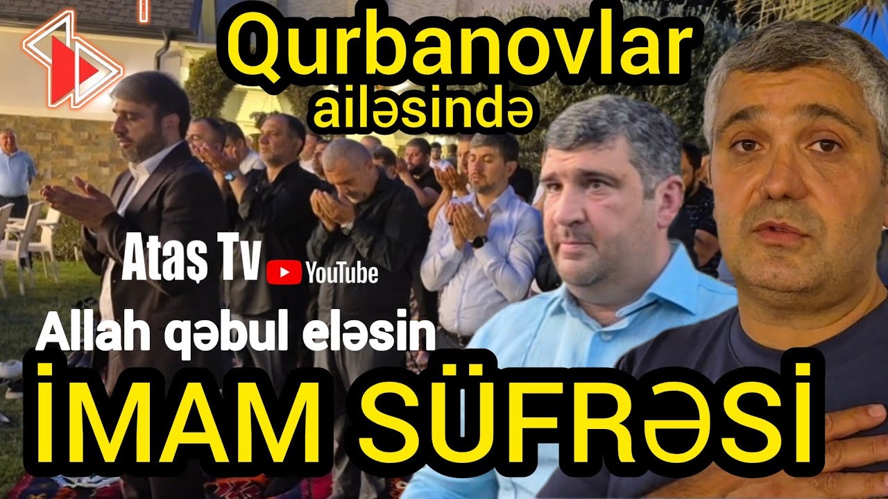 Ataş tv də imam Hüseyn ehsanı. Qurbanov qardaşları şəhid ailələrini dəvət edib imam süfrəsi açdılar.