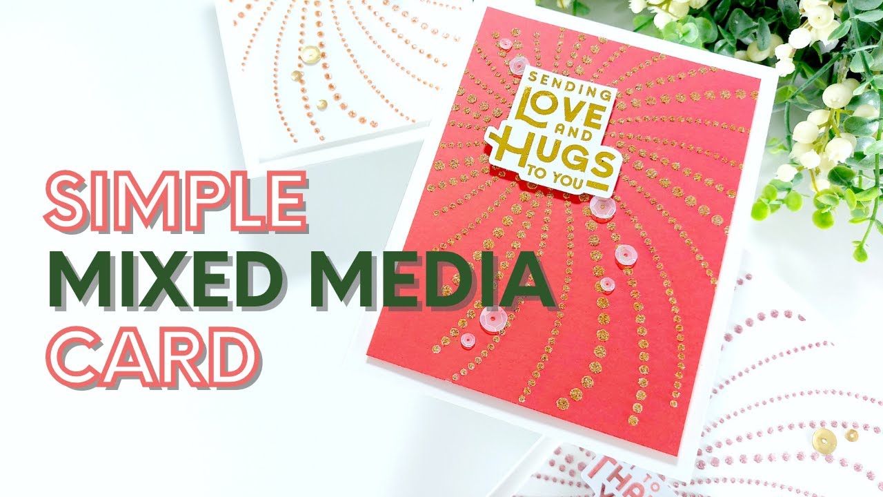 SIMPLE and EASY Mix media card: Embossing powders with embossing paste