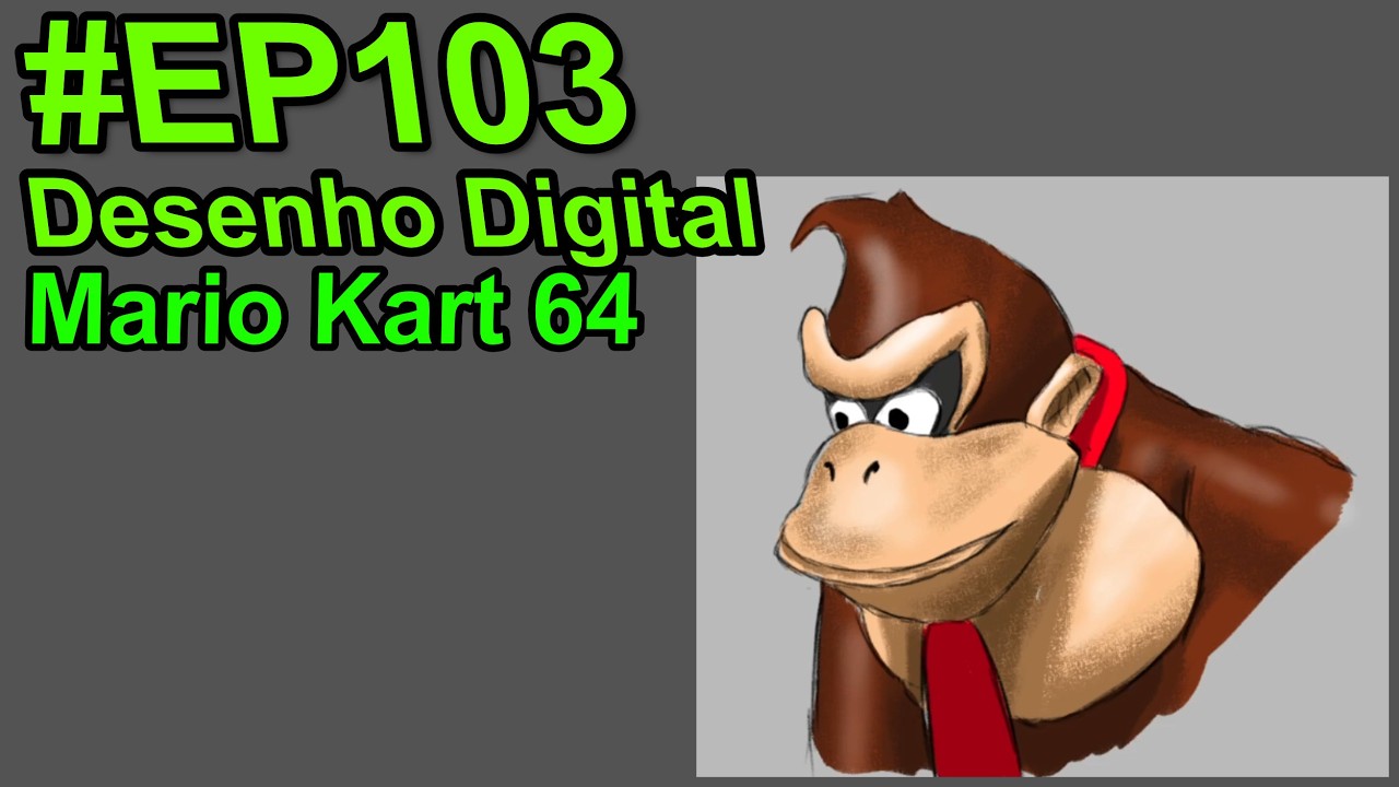 Desenhando arte do Mario Kart 64  | Drawing Mario Kart 64 Art  - #Ep103 #drawing #desenho #krita
