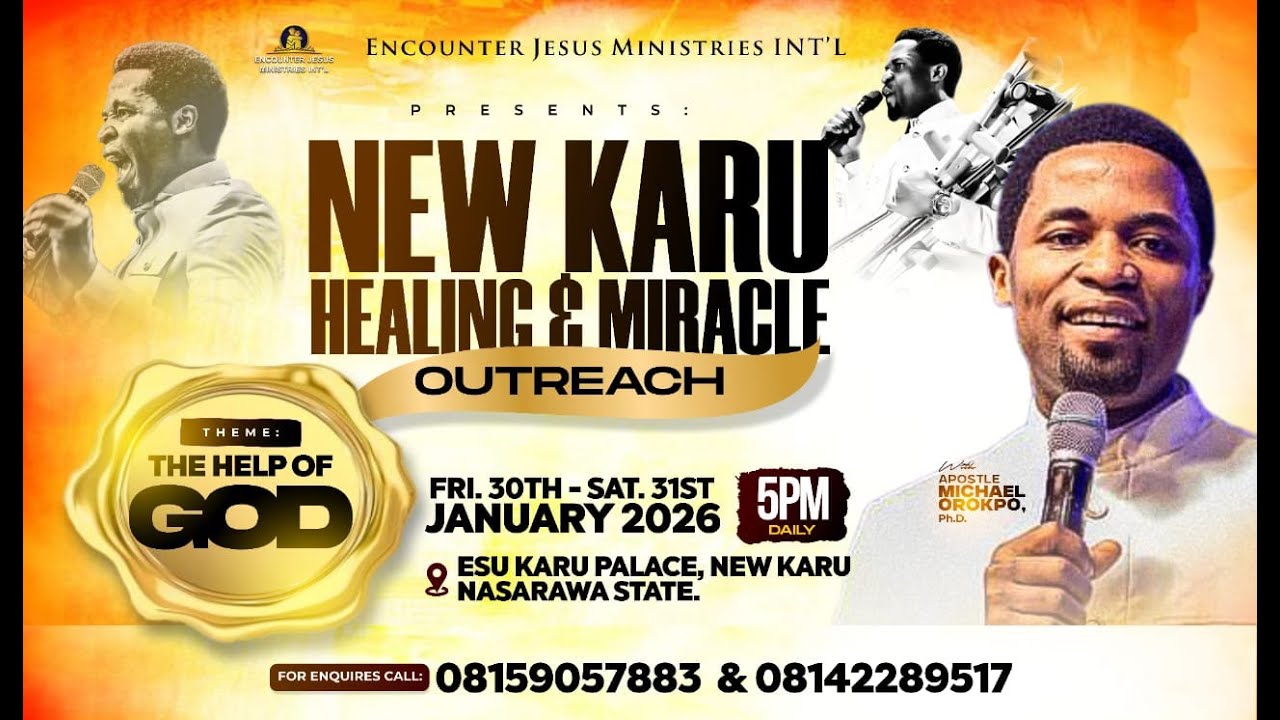 NEW KARU HEALING AND MIRACLE CRUSADE DAY 1 || 30.01.2026 || APOSTLE MICHAEL OROKPO Ph.D
