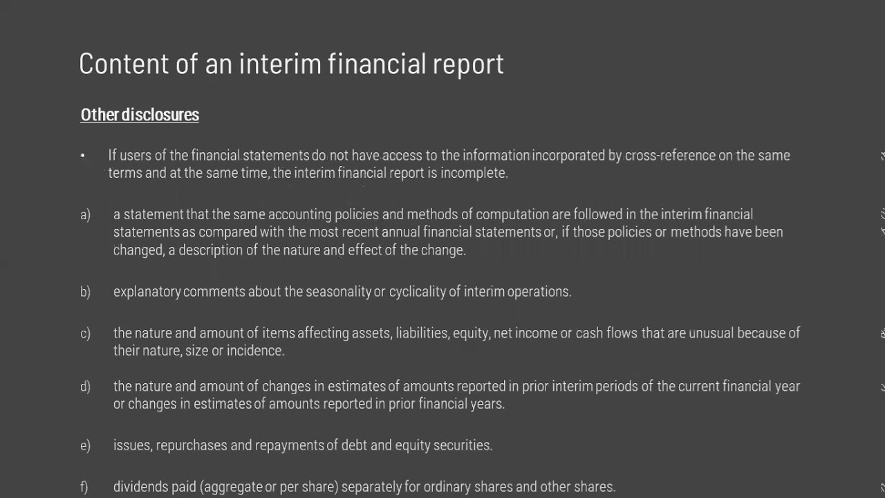 IAS 34   Interim Financial Reporting