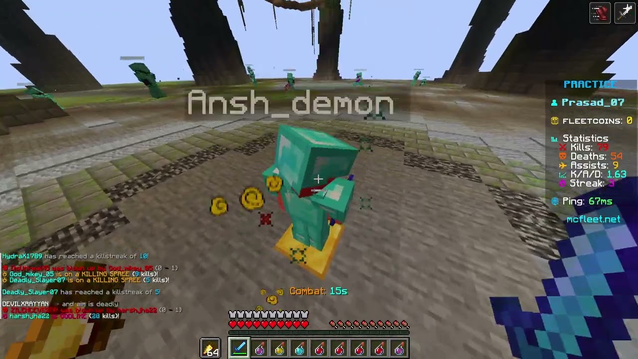 Minecraft PVP at mc fleet Server   #minecraft