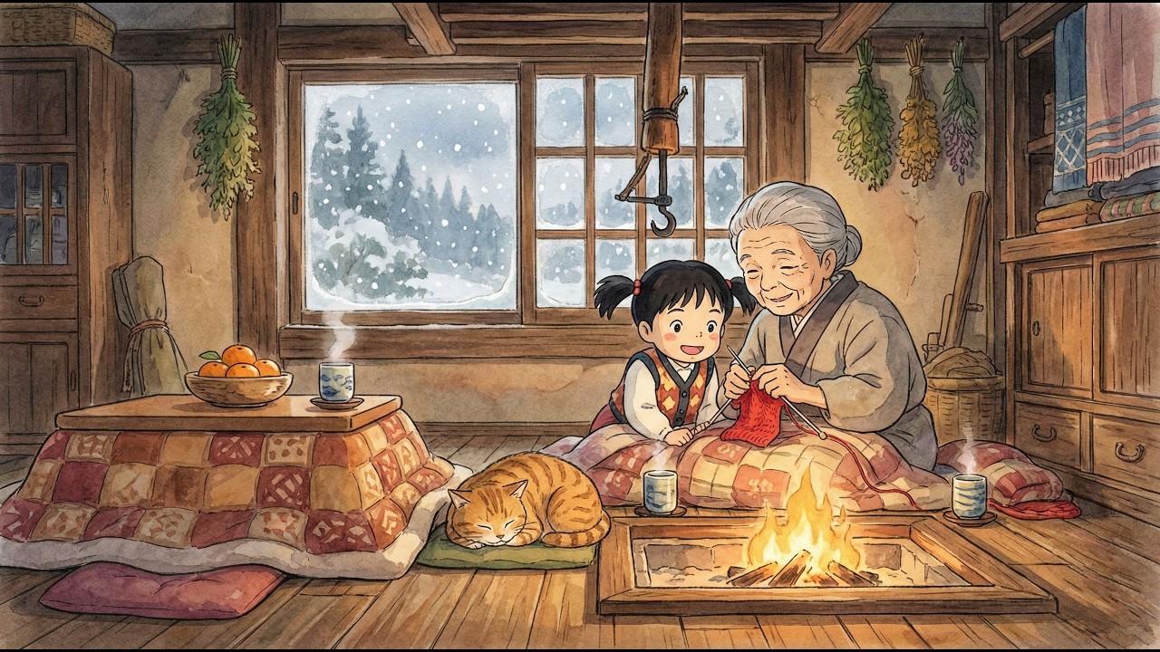 A Peaceful Winter Week With My Grandparents, Where Every Meal Warms the Heart | Cozy Ghibli Hearth