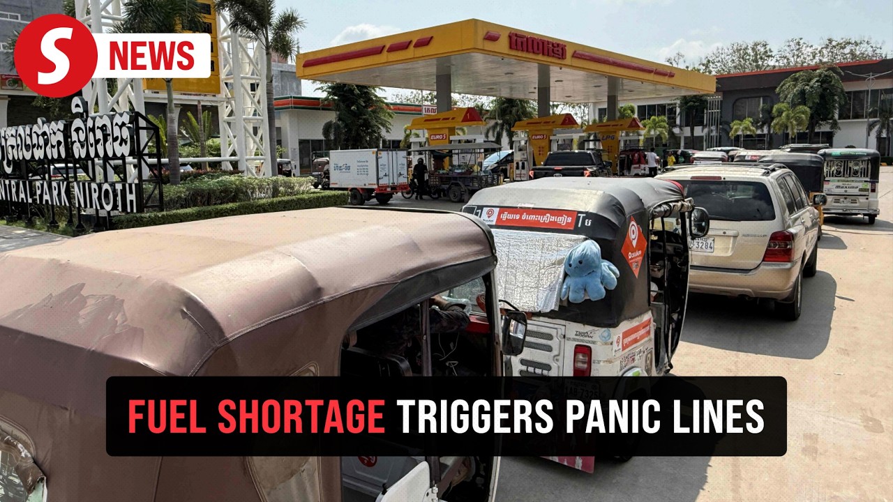 Cambodians queue at petrol stations as fuel shortage grips Phnom Penh