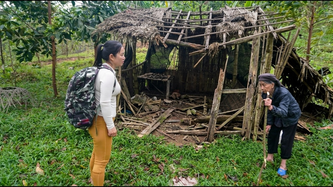 The girl helped the old woman renovate her dilapidated house into a surprisingly new one.