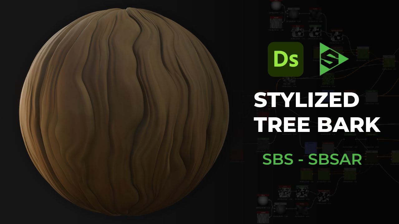 Stylized Tree Bark  2 - Substance 3D Designer - SBS & SBSAR