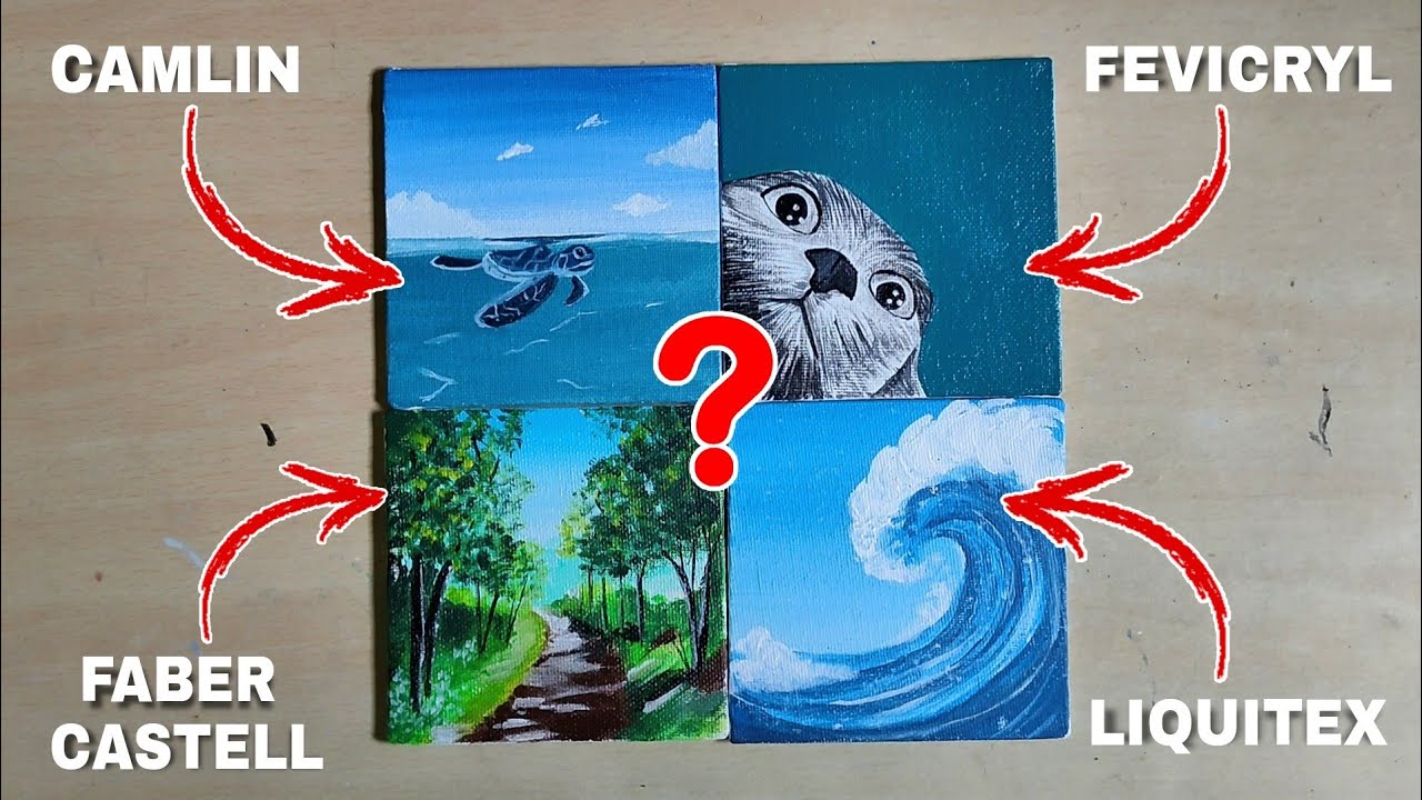 Which Acrylic paint is the best for Beginners? Fevicryl Vs Camel Vs Liquitex Vs Fabercastell