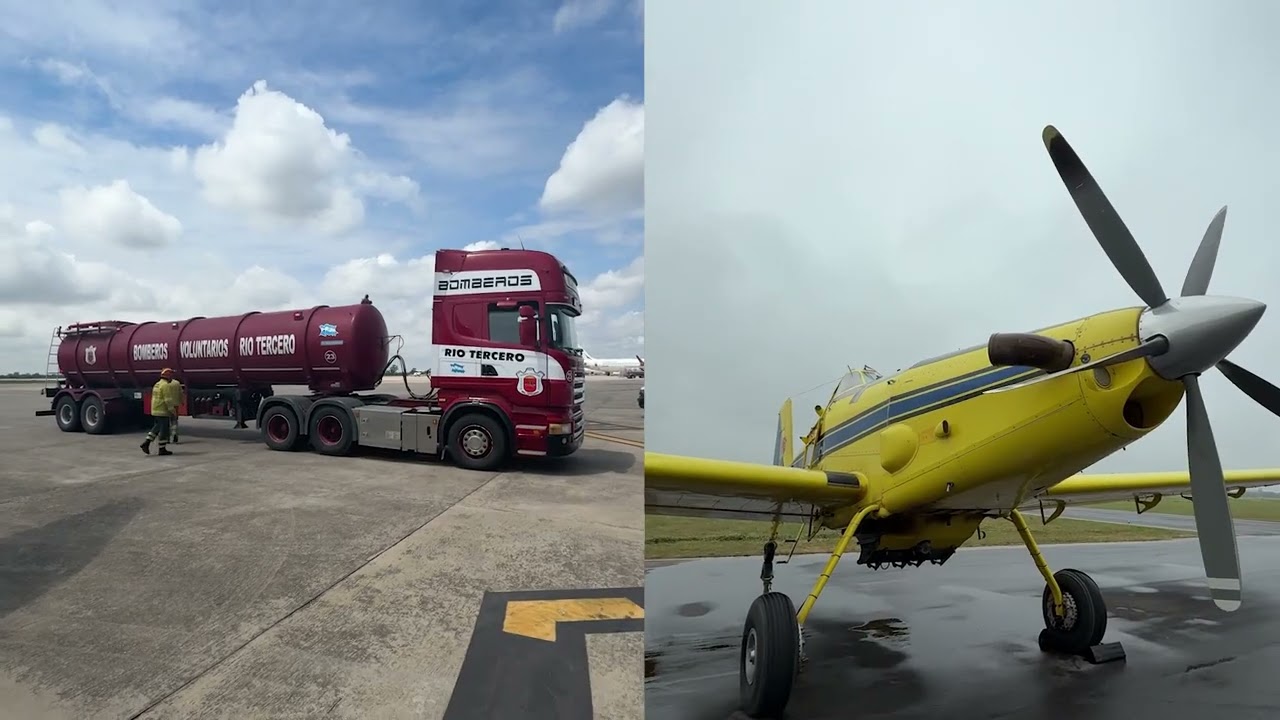 El Boeing 737 Fireliner de Santiago del Estero realizó prácticas en Córdob