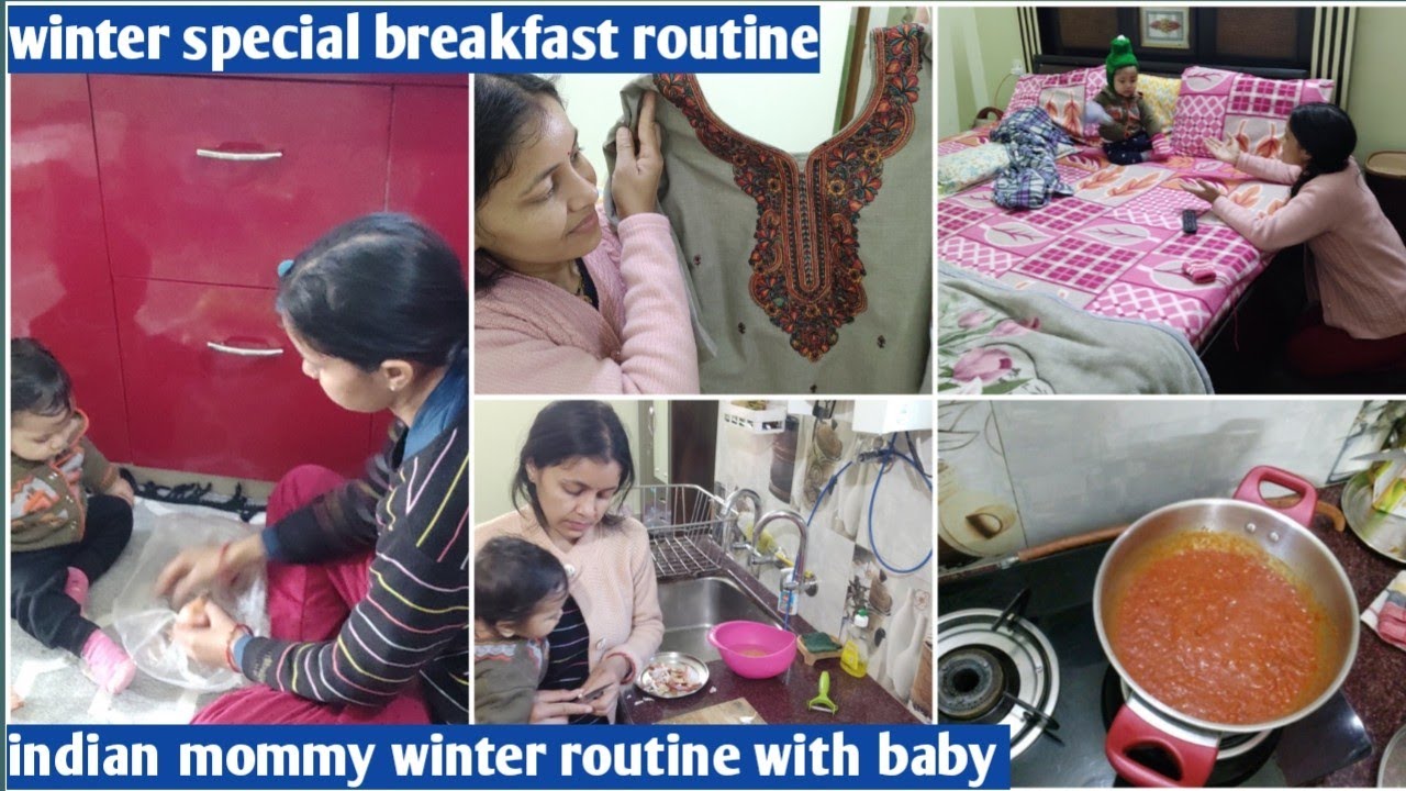 Indian Mommy Winter Routine with Baby!! Managing Households!! Winter Clothes Are Ready to Wear!!