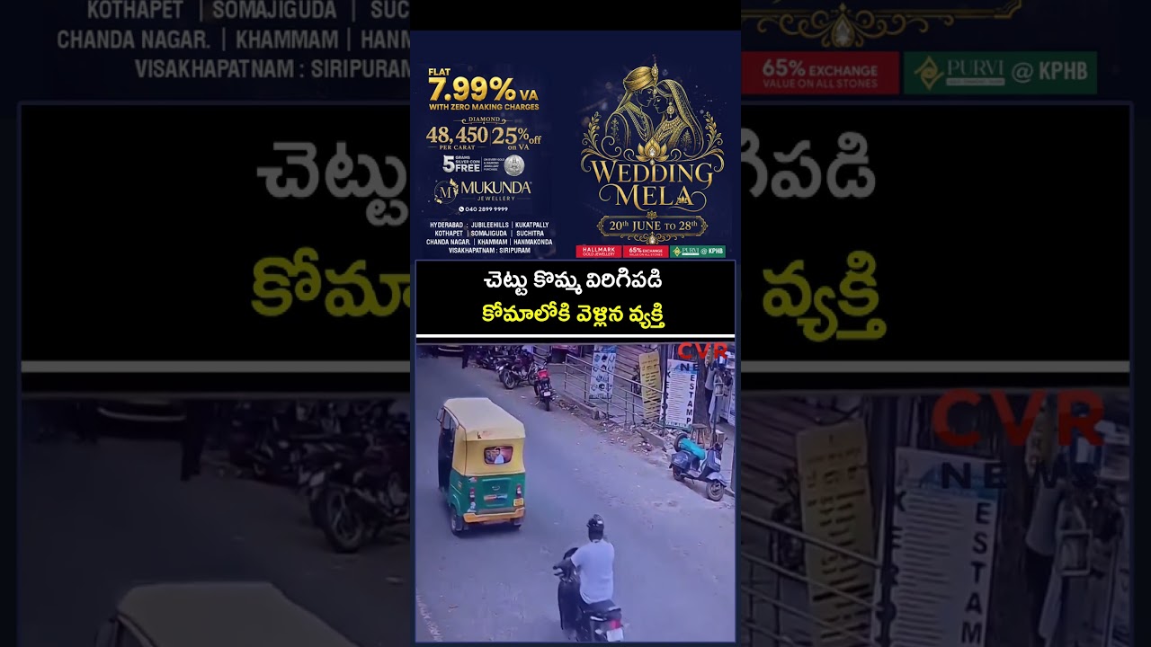 చెట్టు కొమ్మ విరిగిపడి కోమాలోకి వెళ్లిన వ్యక్తి | Virul | CVR NEWS