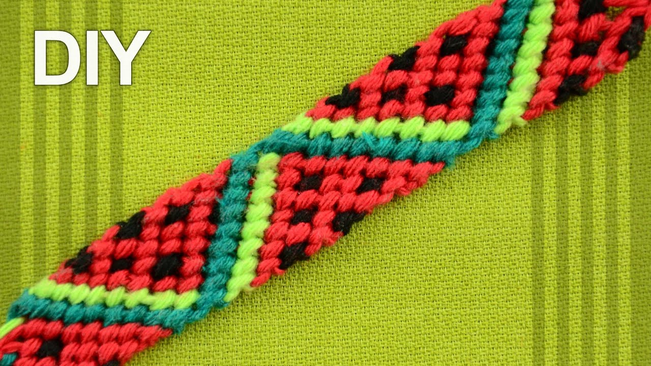 Friendship Bracelet - Watermelon Slices / DIY Tutorial