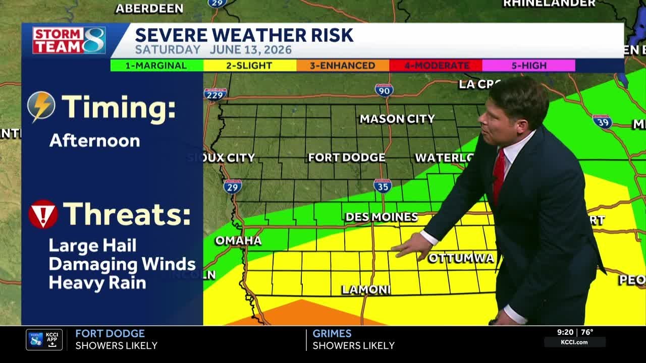 Des Moines weather: Thunderstorms return Saturday morning