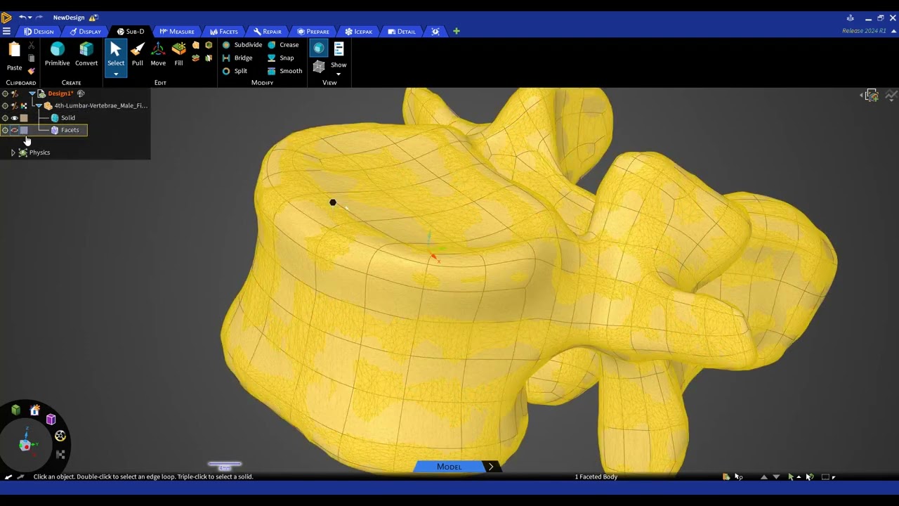 Конвертация STL в 3D CAD в Ansys Discovery с использованием SubD